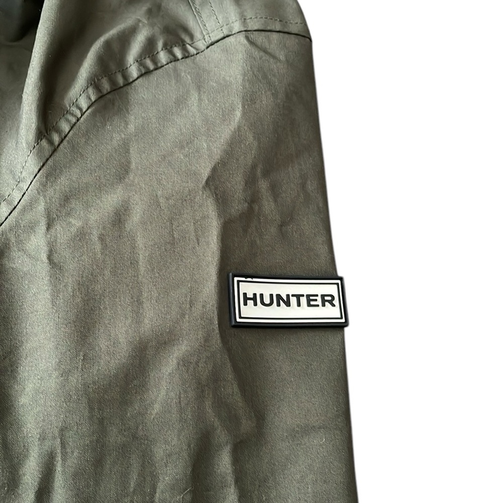 Hunter Olive Green Hooded Rain Jacket - Picture 7 of 9